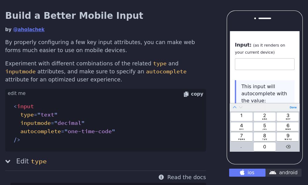 Screenshot of better-mobile-inputs