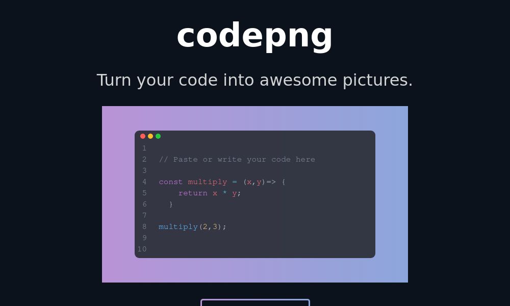 Screenshot of Codepng