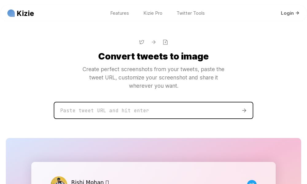 Screenshot of Convert Tweet to Image
