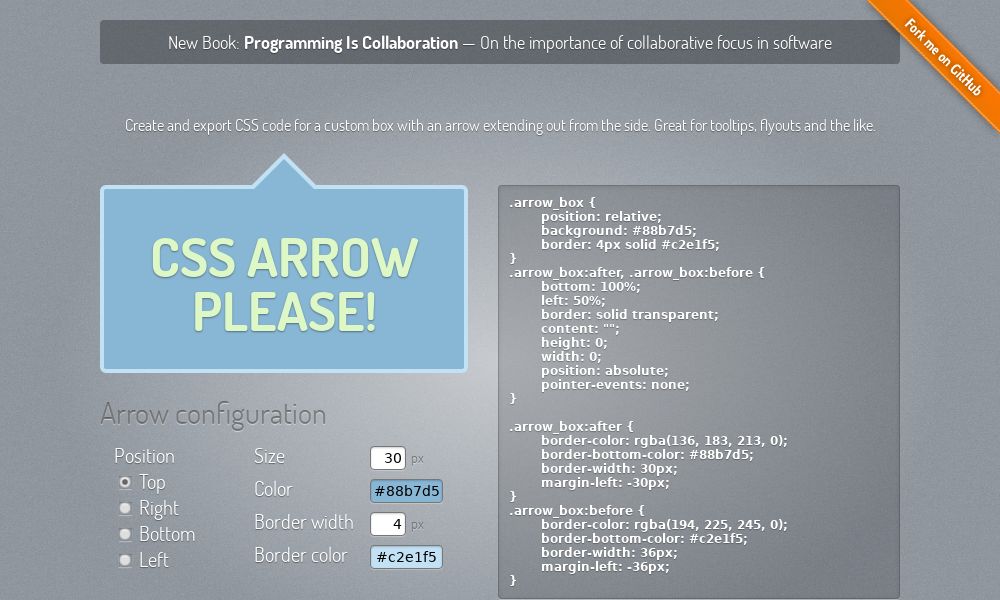 Screenshot of CSS Arrow Please