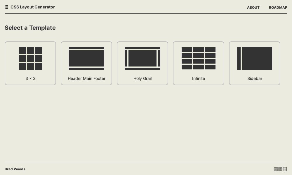 Screenshot of CSS Layout Generator