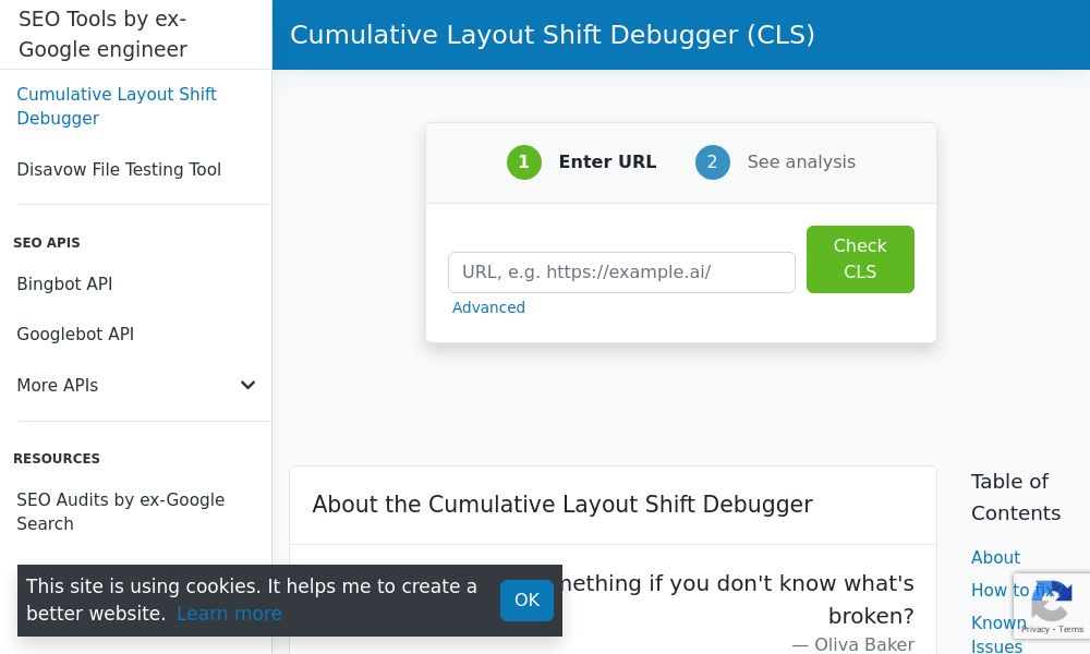Screenshot of Cumulative Layout Shift Debugger