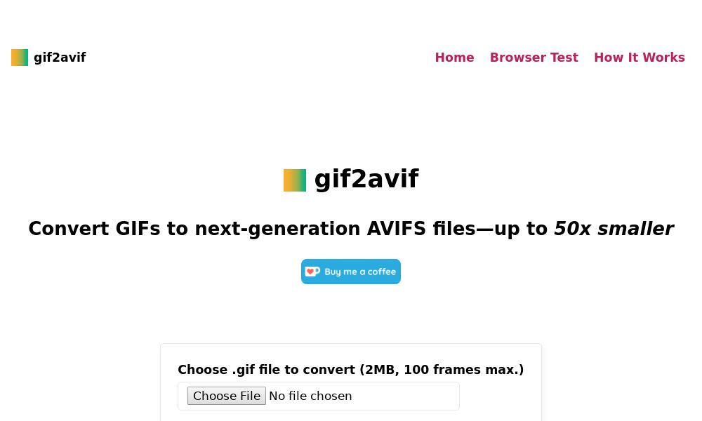 Screenshot of gif2avif
