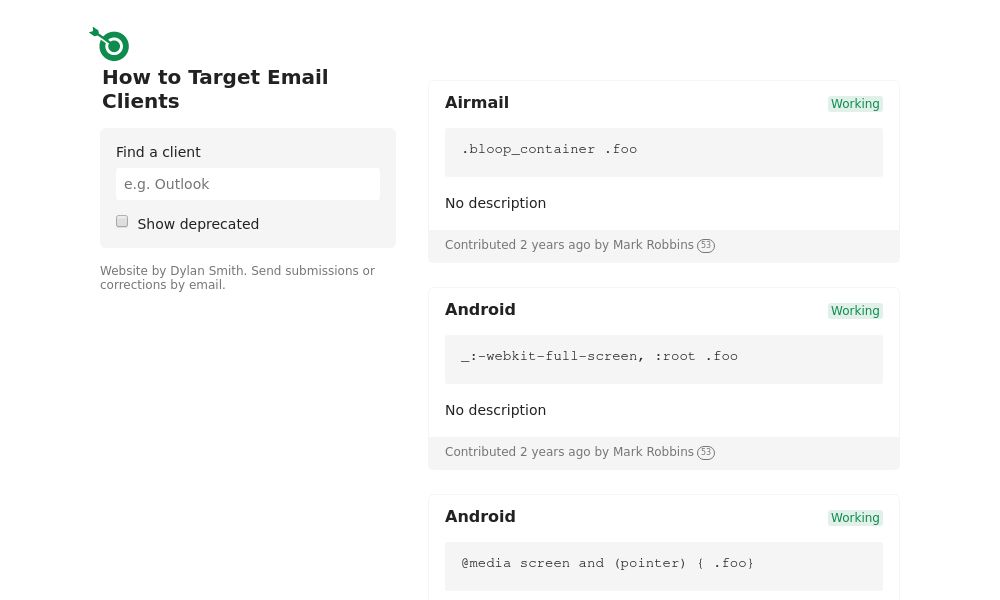 Screenshot of How to Target Email Clients