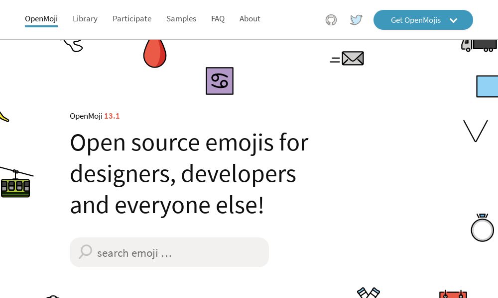 Screenshot of OpenMoji