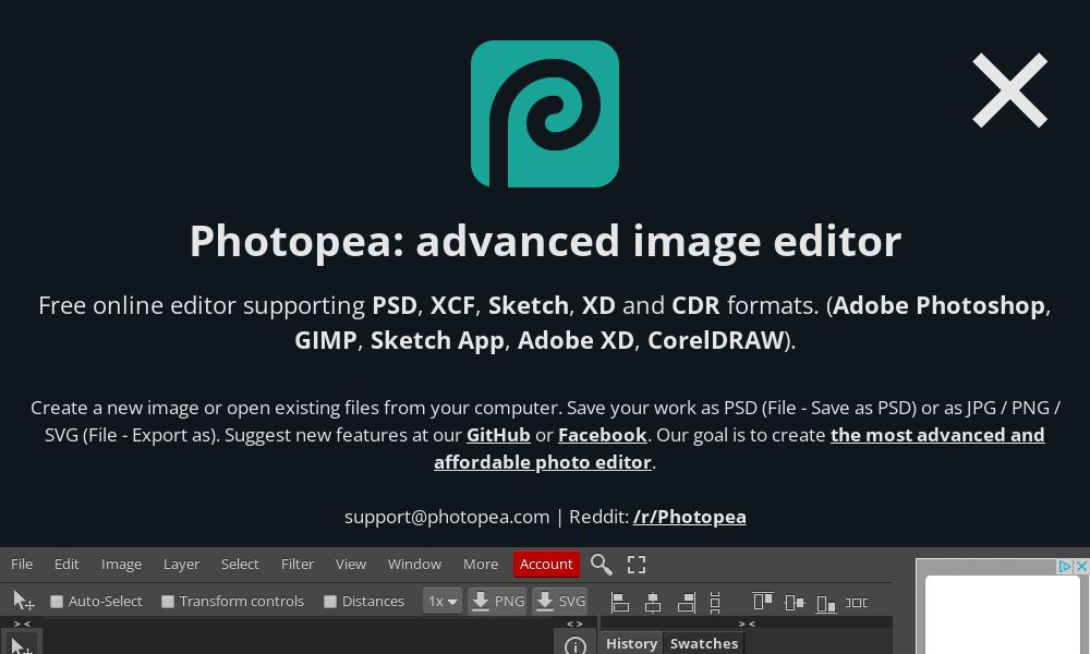 Screenshot of Photopea