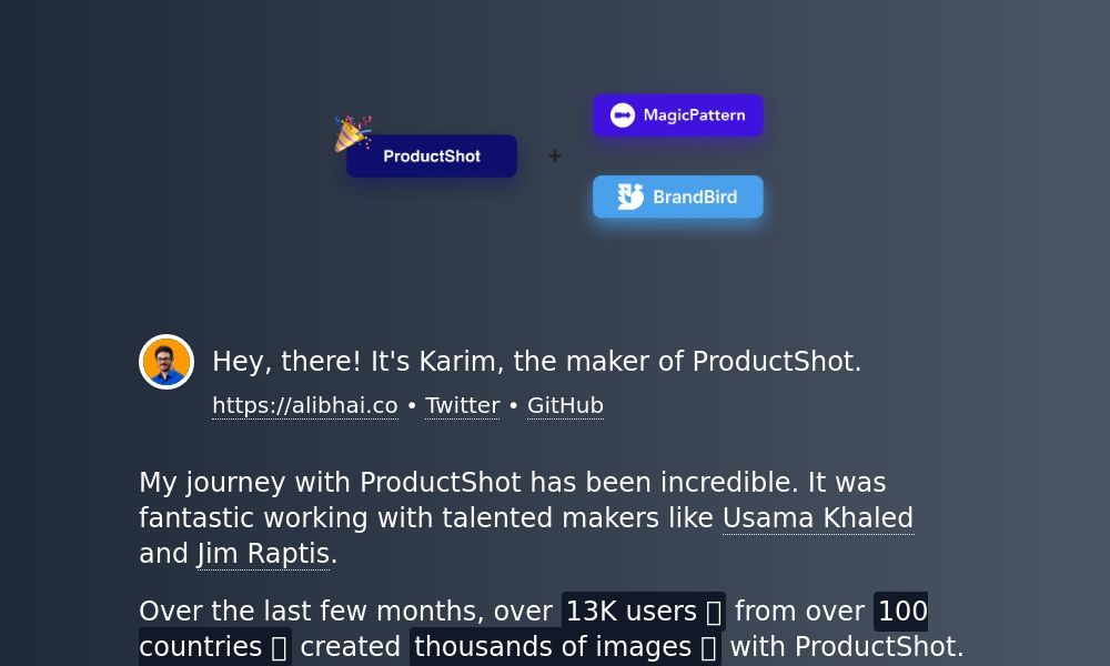 Screenshot of ProductShot