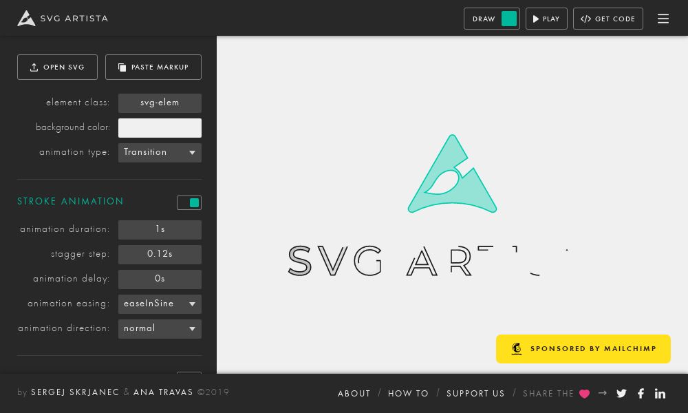 Screenshot of SVG ARTISTA