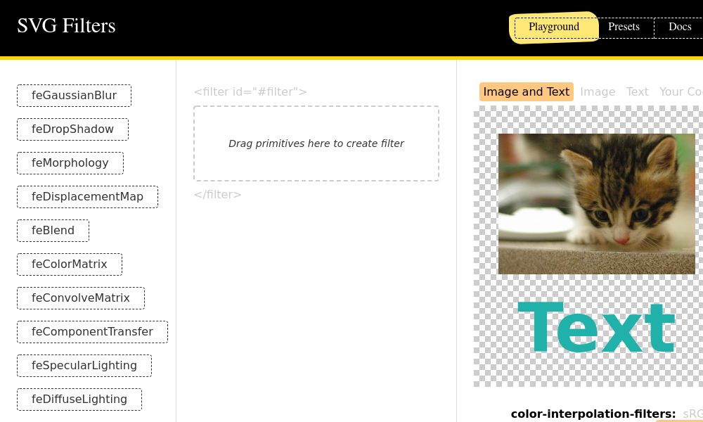 Screenshot of SVG Filters