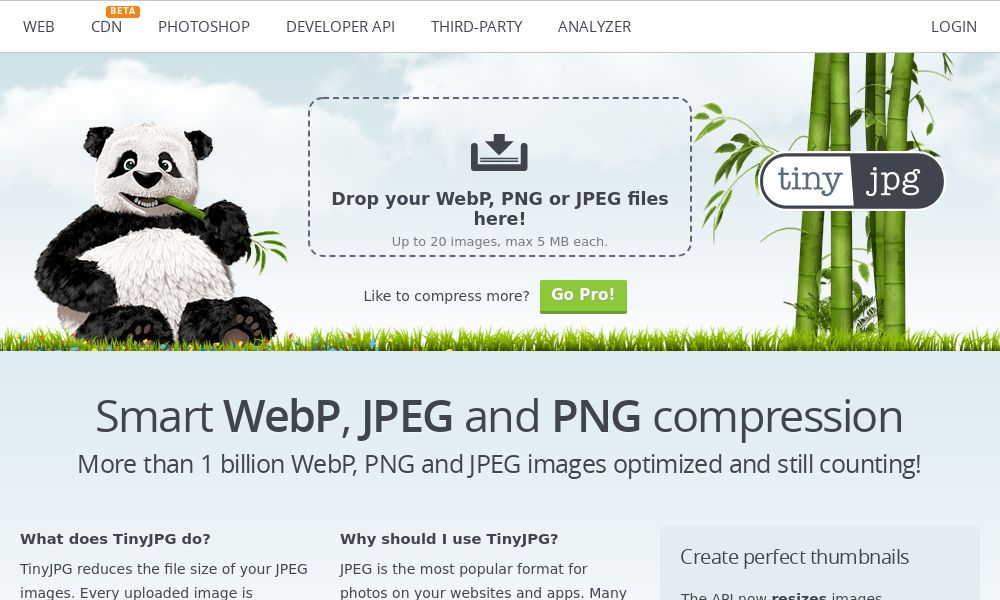 Screenshot of TinyJPG/TinyPNG